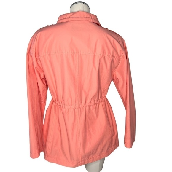 TALBOTS Water Resistant Cotton Anorak Rain Jacket Coral Orange Women's Size XS - Picture 3 of 16